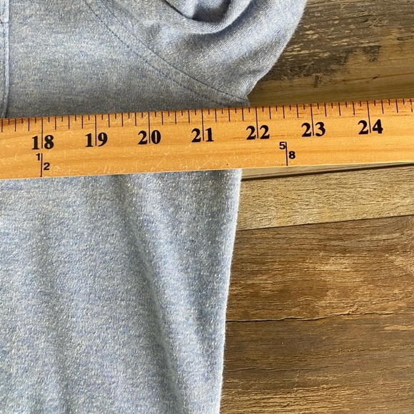 LL Bean Women's Pajama Top Size L Blue Cotton Knit Long Sleeves Button Front - Picture 5 of 8